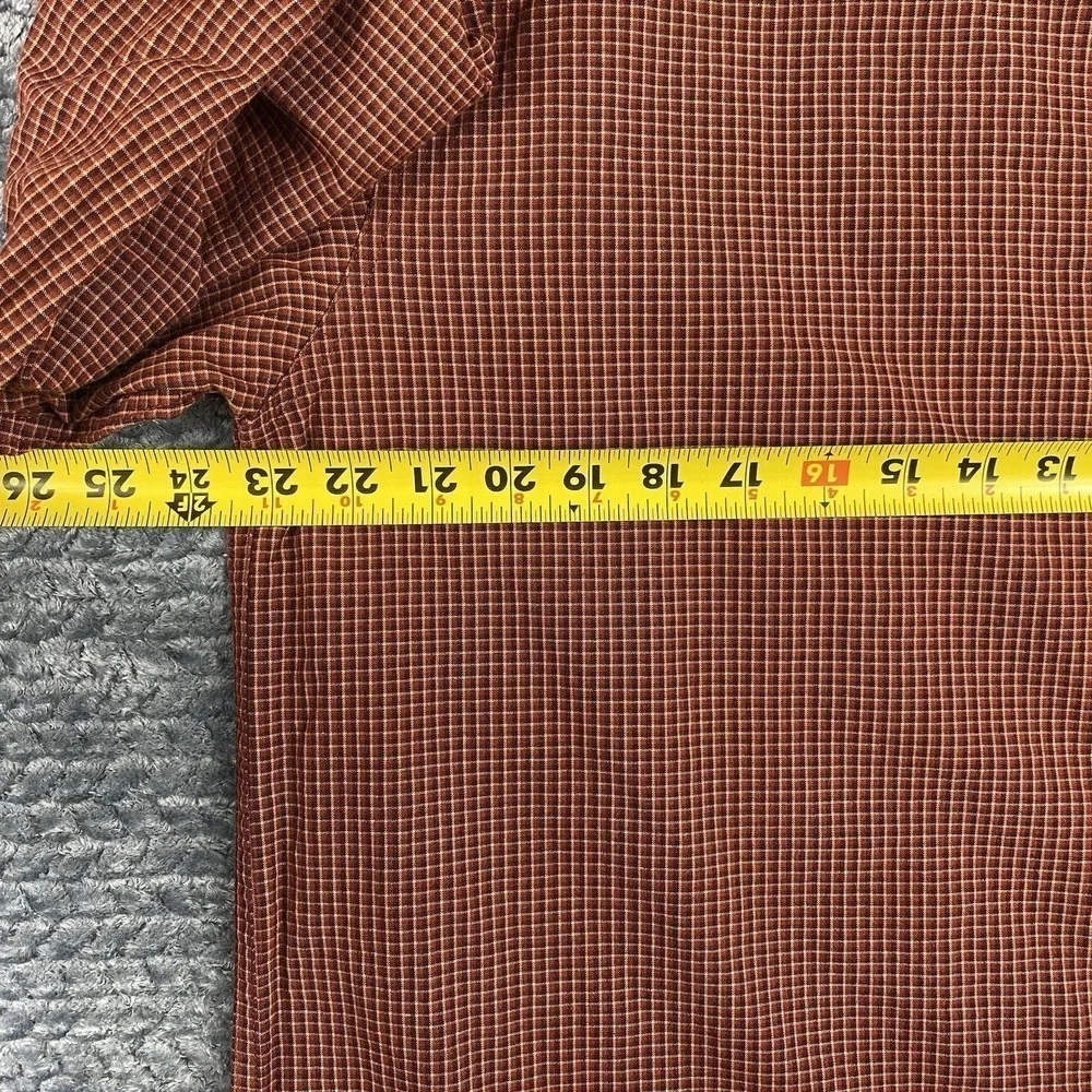 Columbia Orange Plaid Button Down Long Sleeve Shirt Men's Size Large - Picture 9 of 11